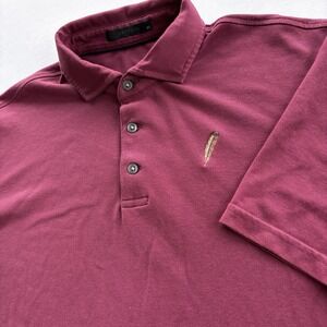 Vintage Greyson‎ Chechessee Creek Club Polo Shirt XL Burgundy Feather Logo Golf